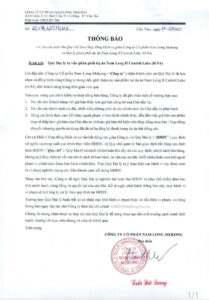 Tuân thủ Quy chế theo Hợp đồng Dịch vụ giữa Công ty Cổ phần Nam Long Mekong và Đại lý phân phối dự án Nam Long II Central Lake (lô 9A)