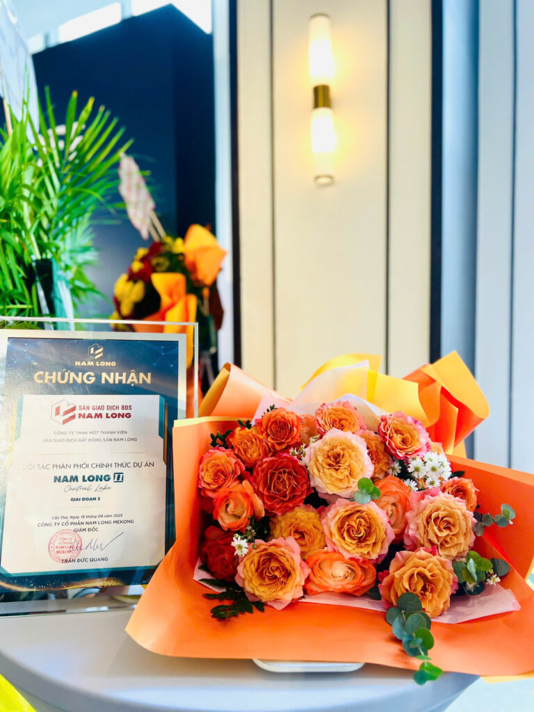 chứng nhận đại lý phân phối chính thức dành riêng cho Nam Long II Central Lake Cần Thơ