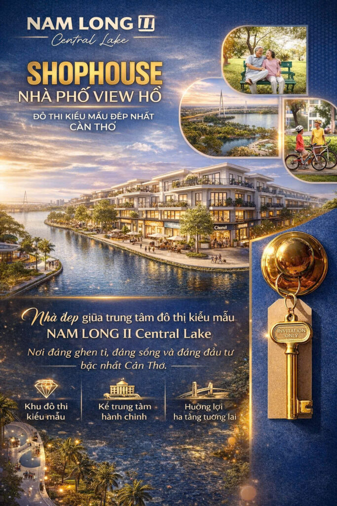 Shophouse Nam Long Cần Thơ – Giá shophouse Nam Long II Central Lake mới nhất 2026
