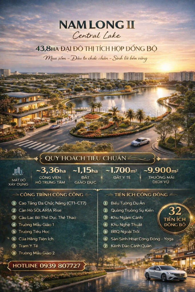 Shophouse Nam Long Cần Thơ – Giá Nam Long II Central Lake & tiềm năng khu đô thị Nam Cần Thơ