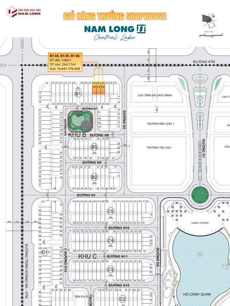 Shophouse Nam Long Cần Thơ – Giá Nam Long II Central Lake & tiềm năng khu đô thị Nam Cần Thơ