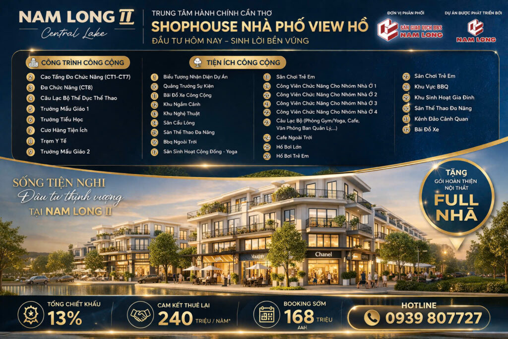SHOPHOUSE NAM LONG II – CENTRAL LAKE