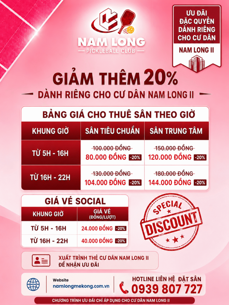 Nam Long Pickleball Club cập nhật ưu đãi đặc quyền dành riêng cho cư dân Nam Long II
