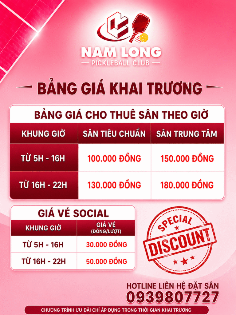 NAM LONG PICKLEBALL CLUB CHÍNH THỨC KHAI TRƯƠNG