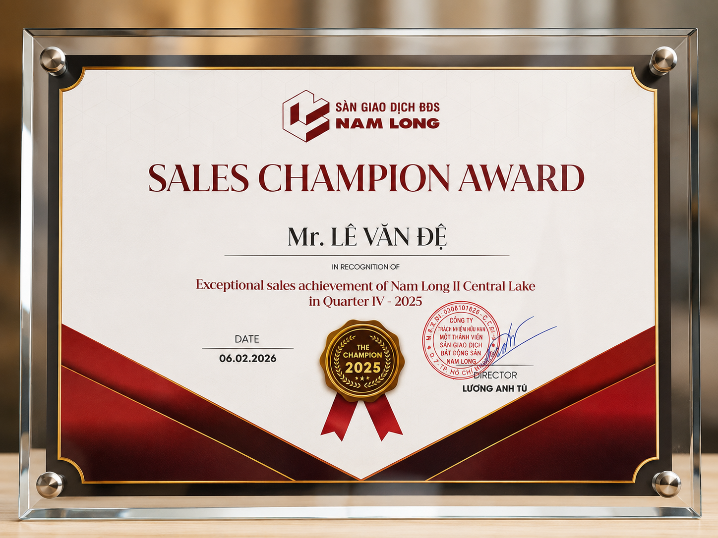 Sales Champion Award
