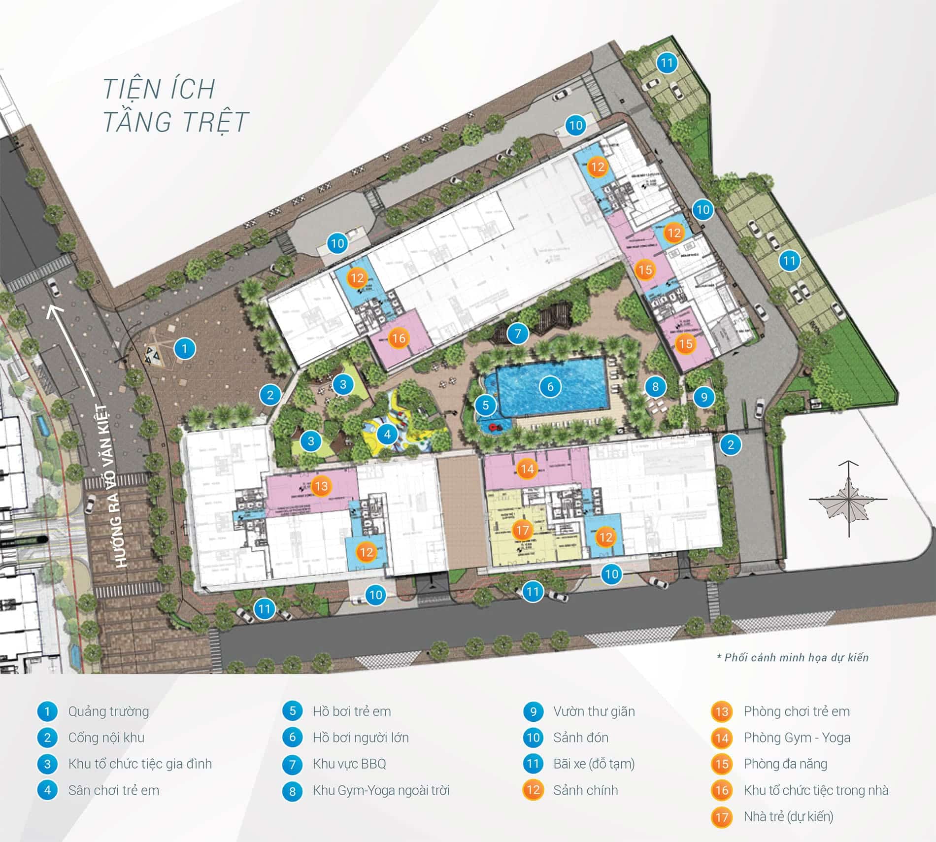 Mặt bằng tiện ích Akari City