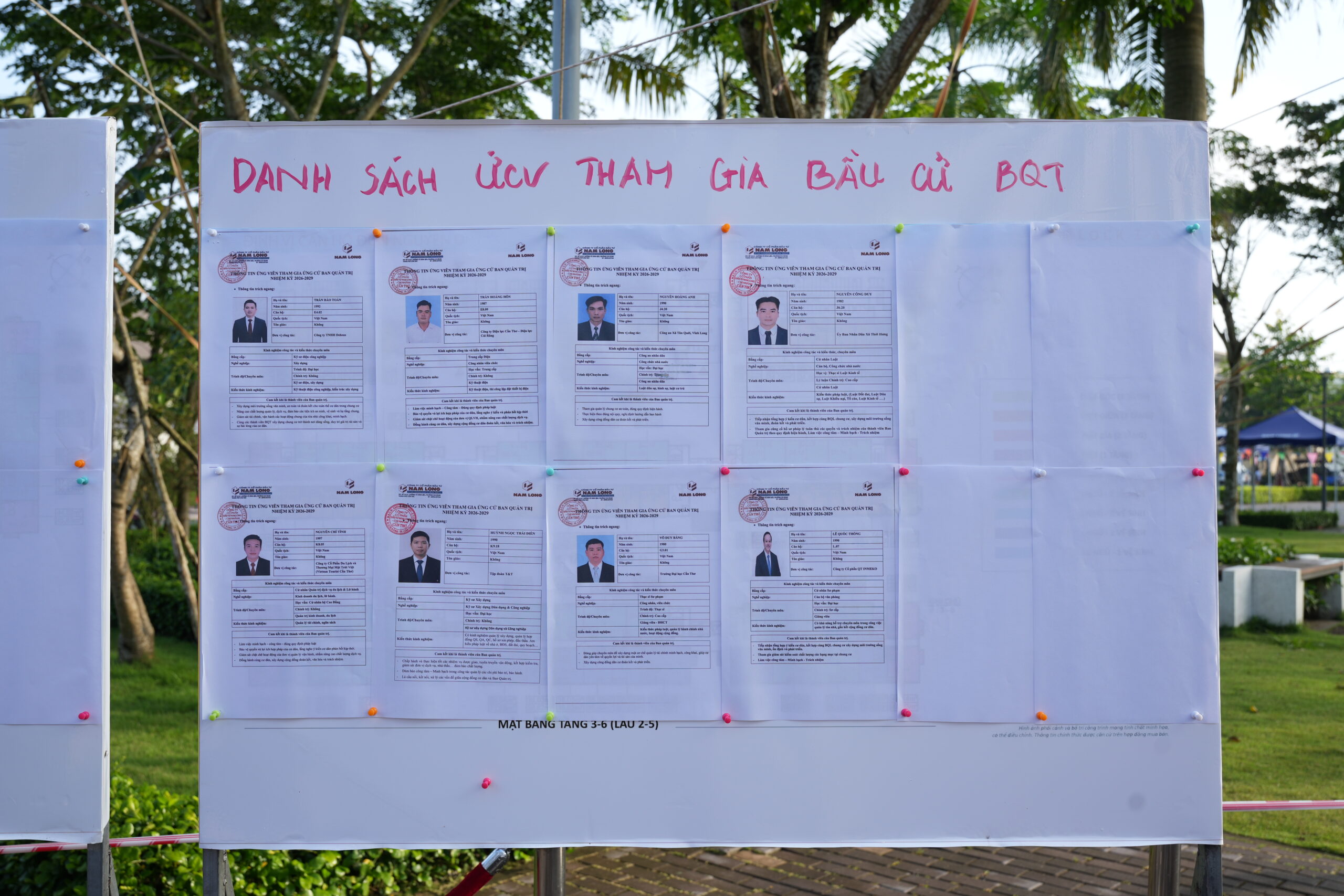 Danh sách ứng viên bầu Ban Quản trị Nam Long 2