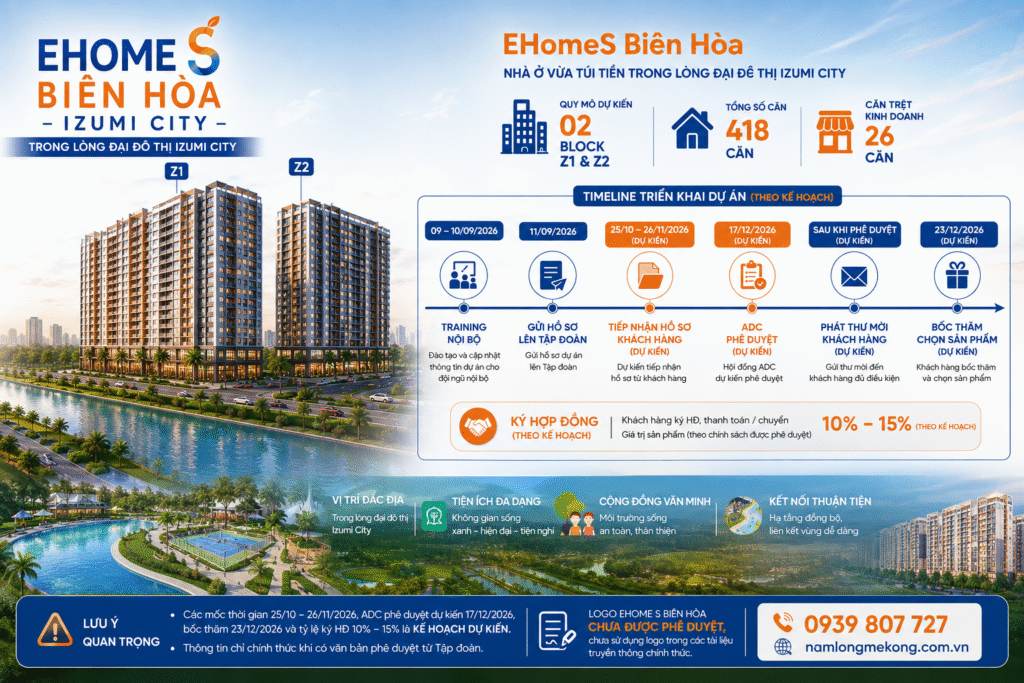 EHOME S IZUMI CITY – NHÀ Ở XÃ HỘI VỪA TÚI TIỀN TRONG LÒNG ĐẠI ĐÔ THỊ IZUMI CITY