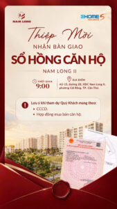 EHomeS Nam Long II Cần Thơ Bàn Giao Sổ Hồng